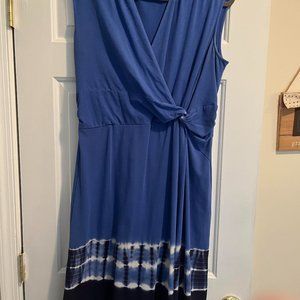 Lands End Surplice Wrap Knee Length Fit and Flare Dress